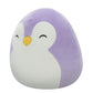 Squishmallows Original 7.5-Inch - Elle The Purple Penguin with Closed Eyes and White Belly
