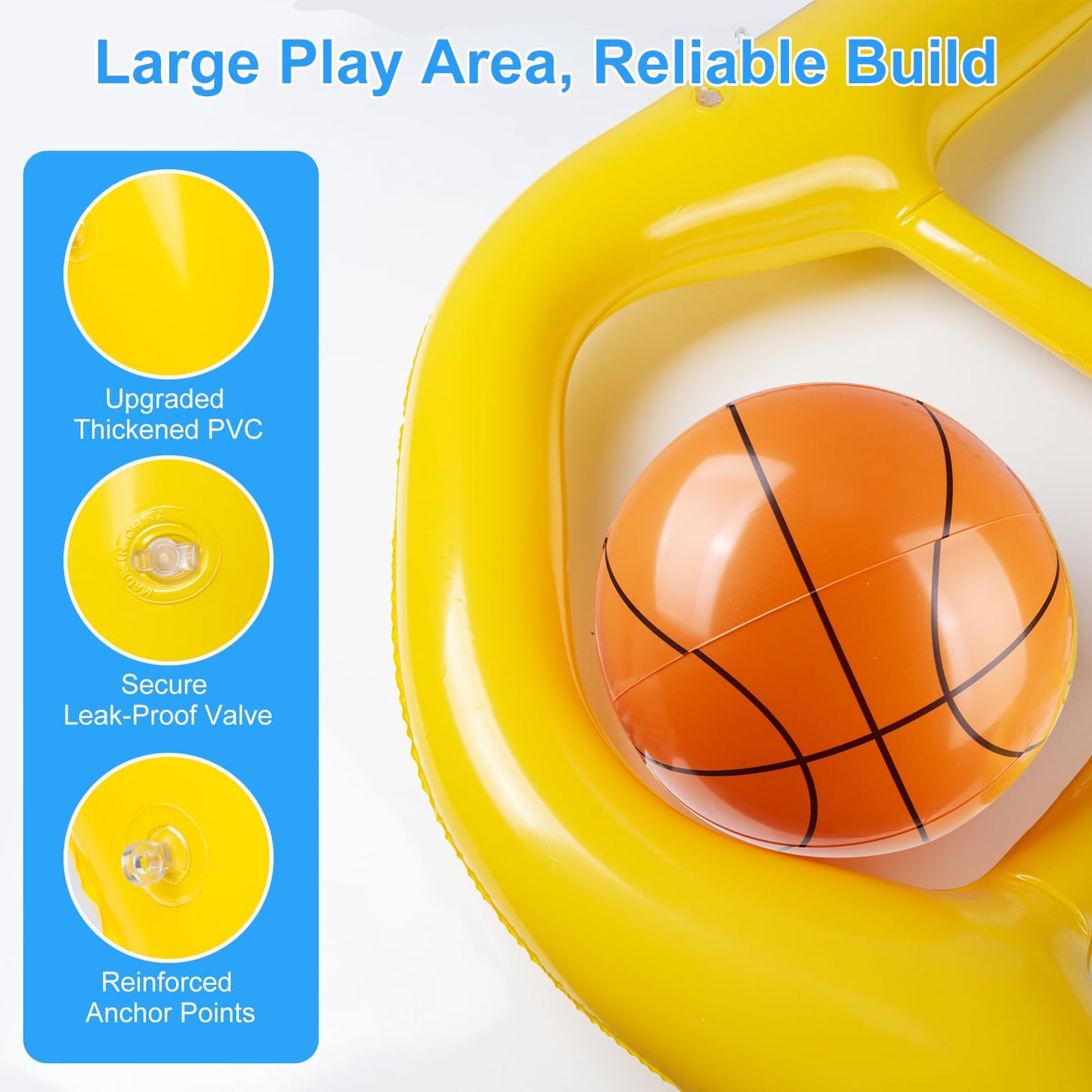 Inflatable Pool Float, Giant Floating Pool Game Set with 10 Balls & Sandbag Anchors, Swimming Pool Games for Kids Adults Pool Party, Beach, Backyard