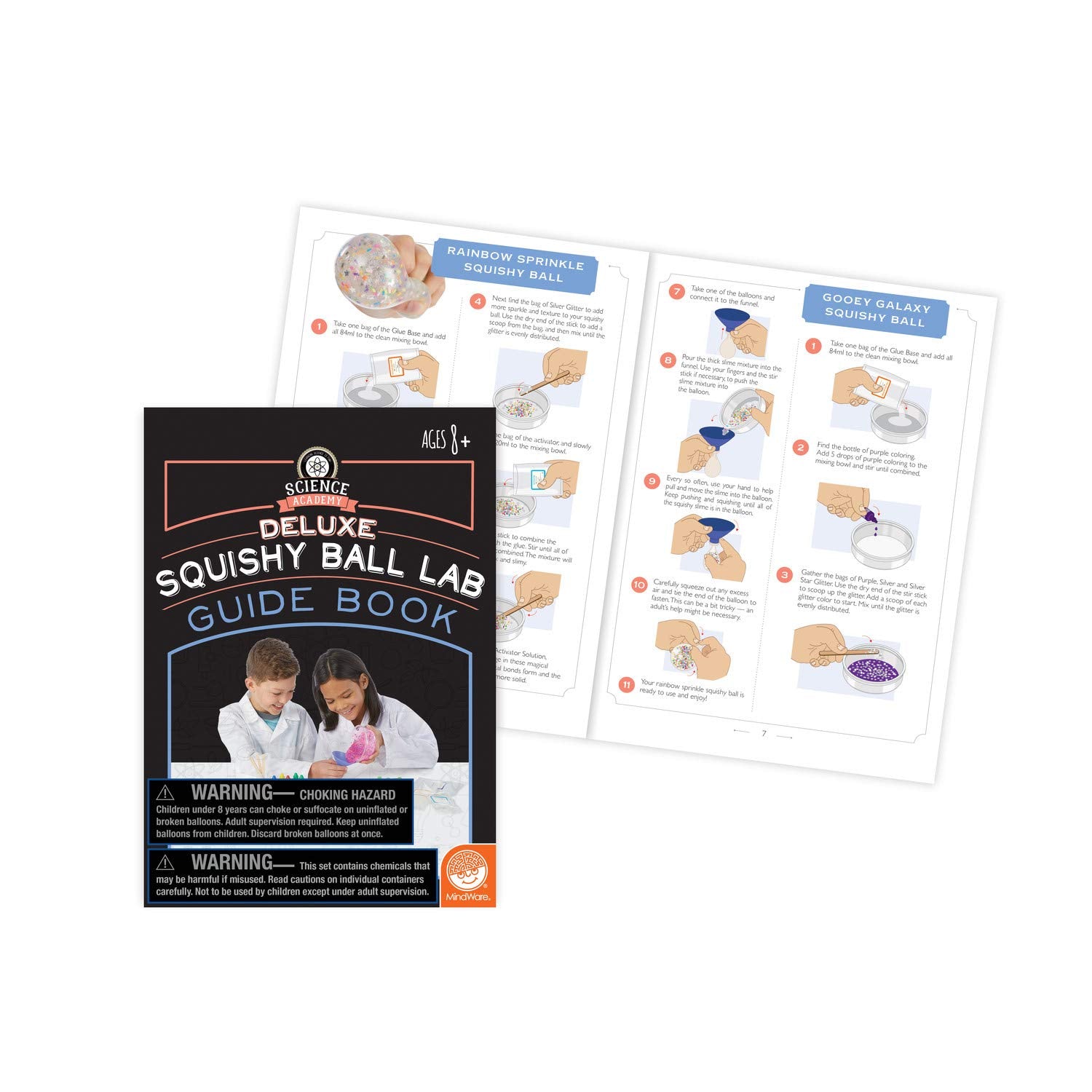 MindWare Science Academy Deluxe Squishy Ball Lab - Includes All Ingredients to Make 10 Squishy Balls - Ages 8 and Up