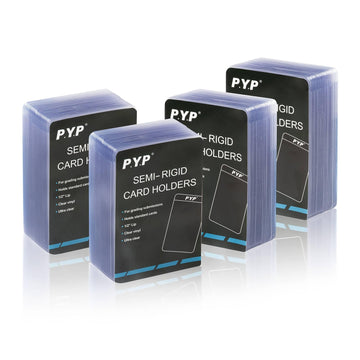 200ct Semi Rigid Card Holders - Card Sleeves for Trading Card with 1/2" Lip Sleeves Fit Standard Grading Cards Baseball Cards for Graded Card