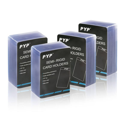 200ct Semi Rigid Card Holders - Card Sleeves for Trading Card with 1/2" Lip Sleeves Fit Standard Grading Cards Baseball Cards for Graded Card