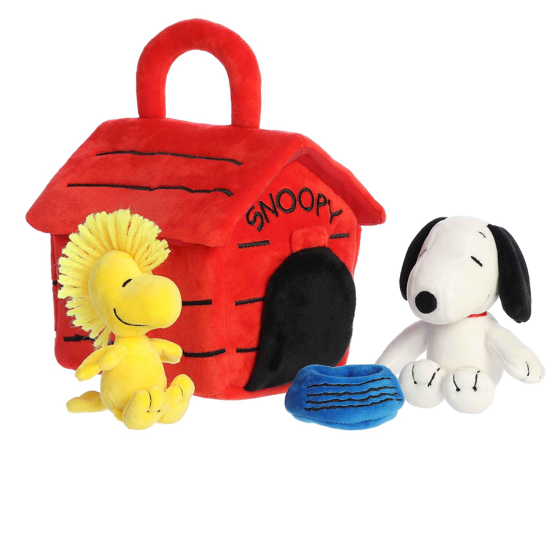 Aurora® Adorable Peanuts® Snoopy's Dog House Playset Stuffed Animal - Officially Licensed Toys for All Snoopy Fans - Nostalgic Gift for Adults