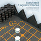 VENTUREBOARD GO 9x9 6 Inches Magnetic Unique GO Set Board Game - Folding Board, Portable Travel GO Board Game Pieces - (Black/Grey)