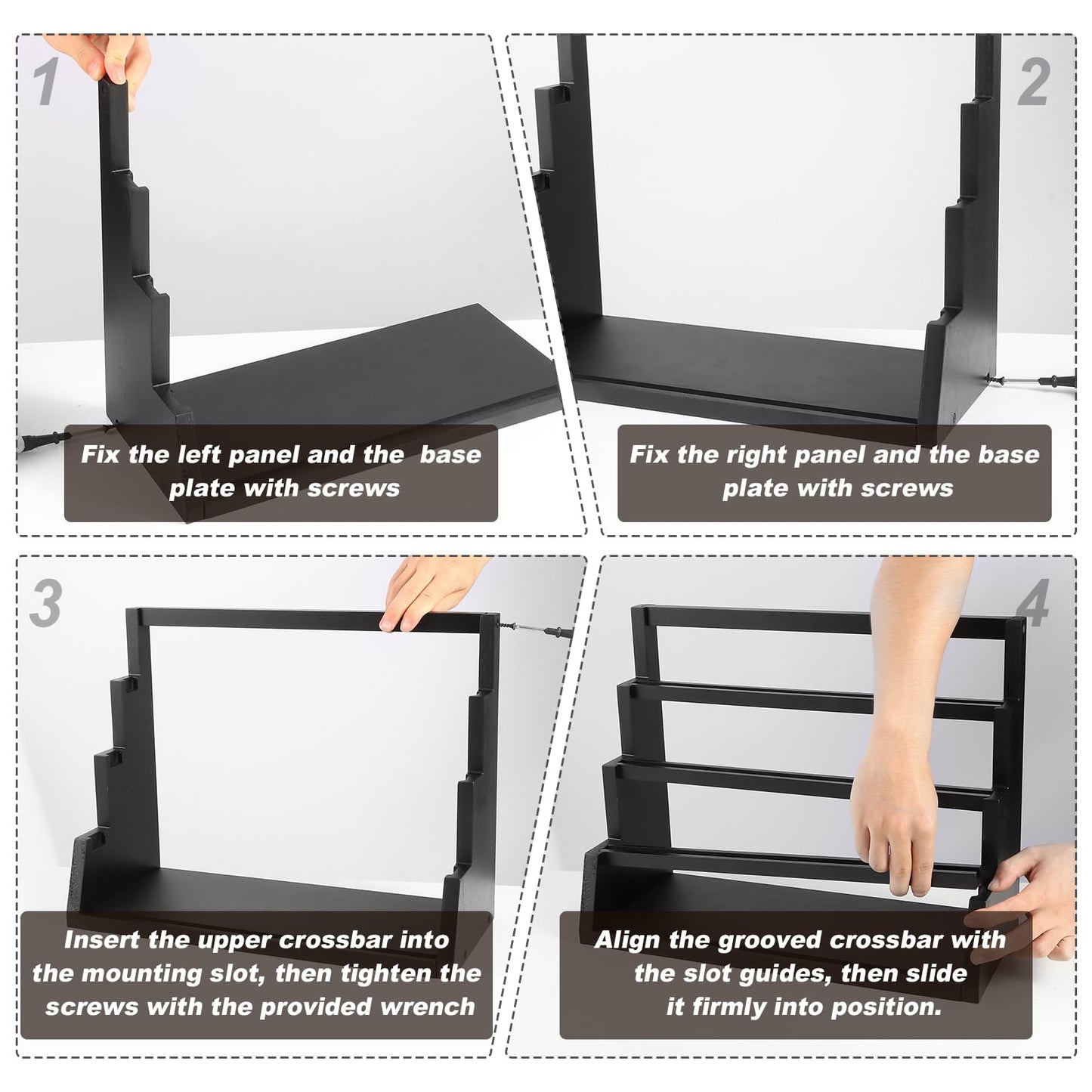 MCAEFER ZHCY 4-Tier Graded Trading Baseball Football Sports Card Display Case,Wooden Card Display Stand,Exquisite Trading Card Display for Card Game