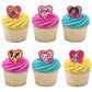 DecoPac Barbie Be The Future Rings, Pink Heart Shaped Cupcake Decorations Featuring Barbie and her Friends For Birthday Party And Celebrations - 24