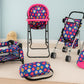 fash n kolor 4 Piece Baby Doll Play Set Flower Design Includes - Foldable Pack N Play, Baby Doll Stroller, Baby Doll High Chair, Infant Seat, Fits Up