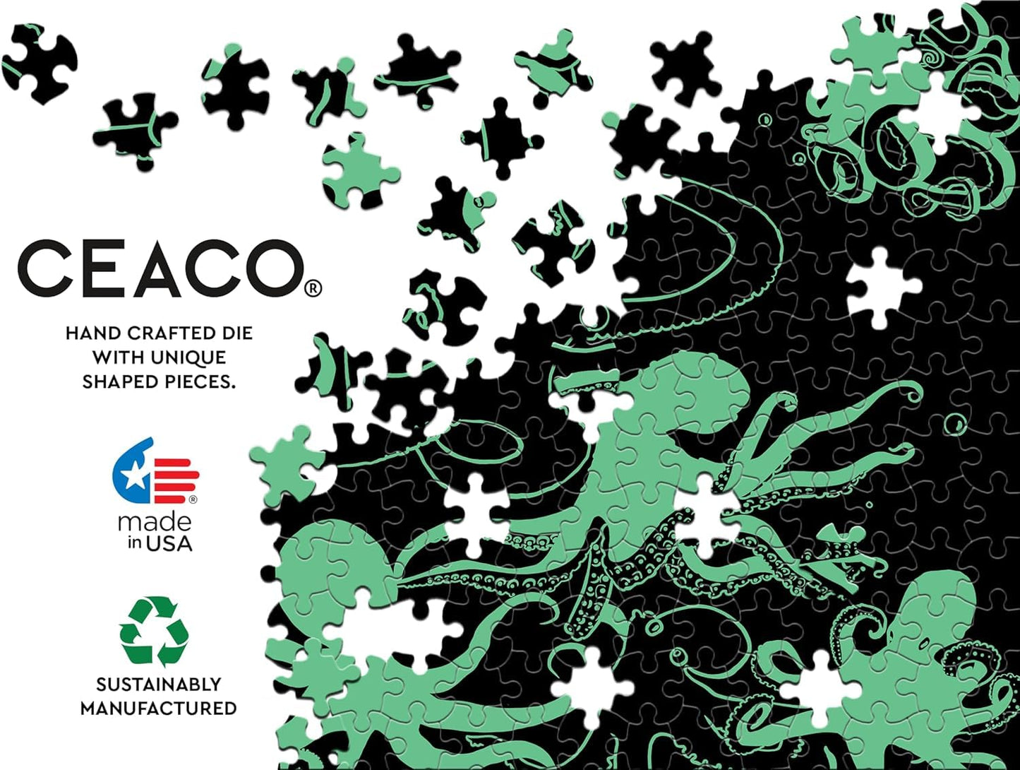 Ceaco - Glow in The Dark - Underwater Octopus - 750 Piece Jigsaw Puzzle