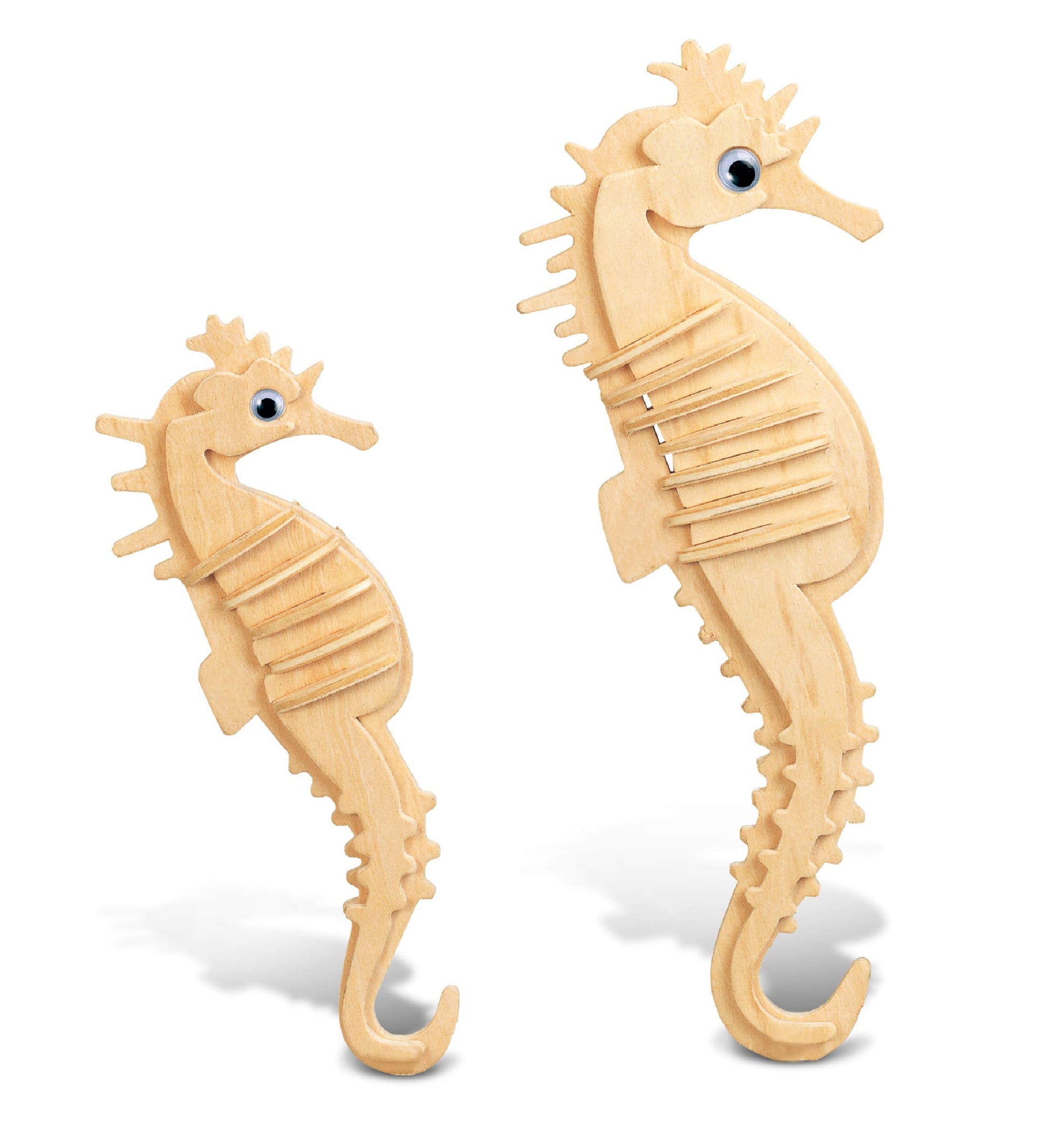 Puzzled Seahorse 3D Natural Wood Puzzles (21 Piece)