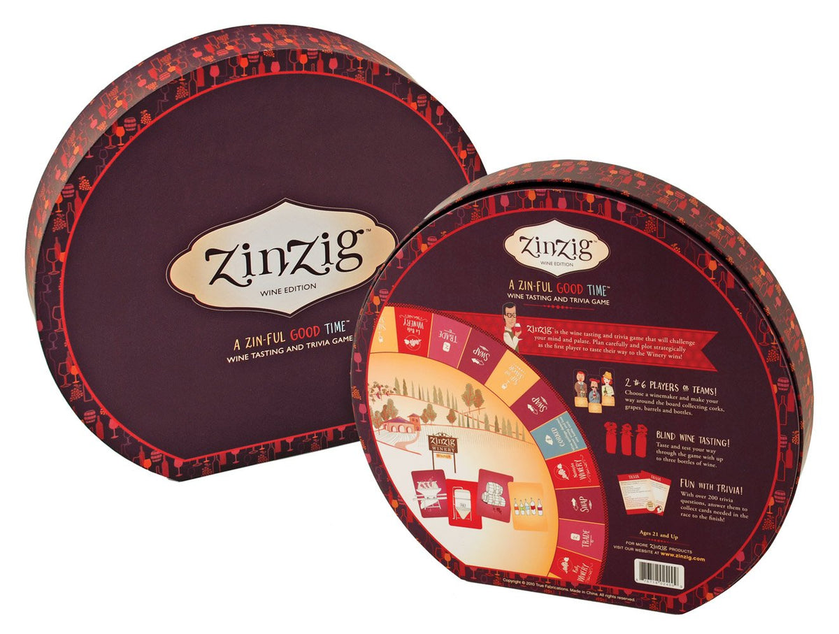 Zinzig Wine Tasting And Trivia Board Game by True