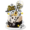 31 PCS Guitar Cake Toppers Music Notes Balls Cake Decorations for Musician Rock Theme Birthday Supplies (Black)