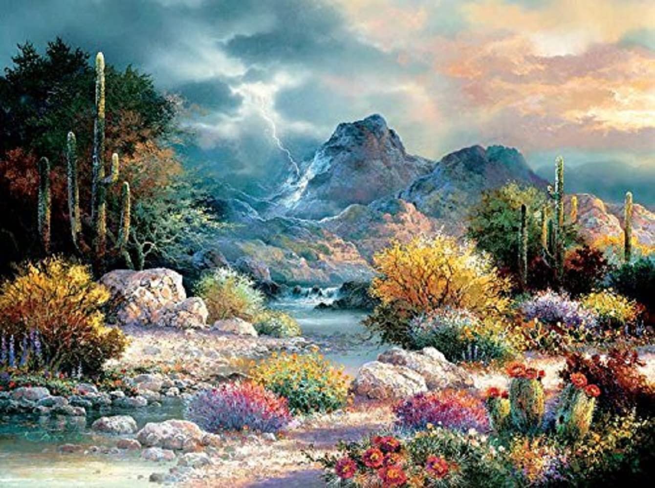 SUNSOUT INC - Springtime Valley - 1000 pc Jigsaw Puzzle by Artist: James Lee - Finished Size 20" x 27" - MPN# 18085