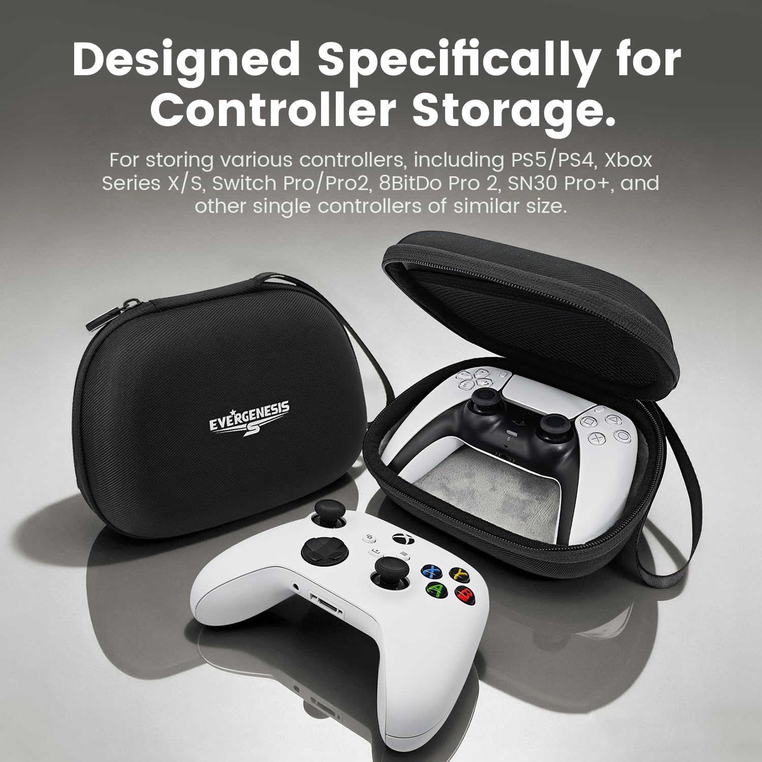 DLDER Shockproof EVA Controller Carrying Case for PS5/Switch Pro with Anti-Scratch Velvet Lining & Accessory Pocket Bag