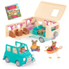 Li'l Woodzeez - 53 Pieces Happy Camper Playset with Moose Family, Detachable RV Trailer & Vehicle - Dollhouse Furniture & Accessories - Pretend Play