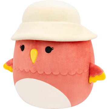 Squishmallows Original 12in Lullabi The Coral Hummingbird with Bucket Hat - Official Jazwares Plush (Medium-Sized)