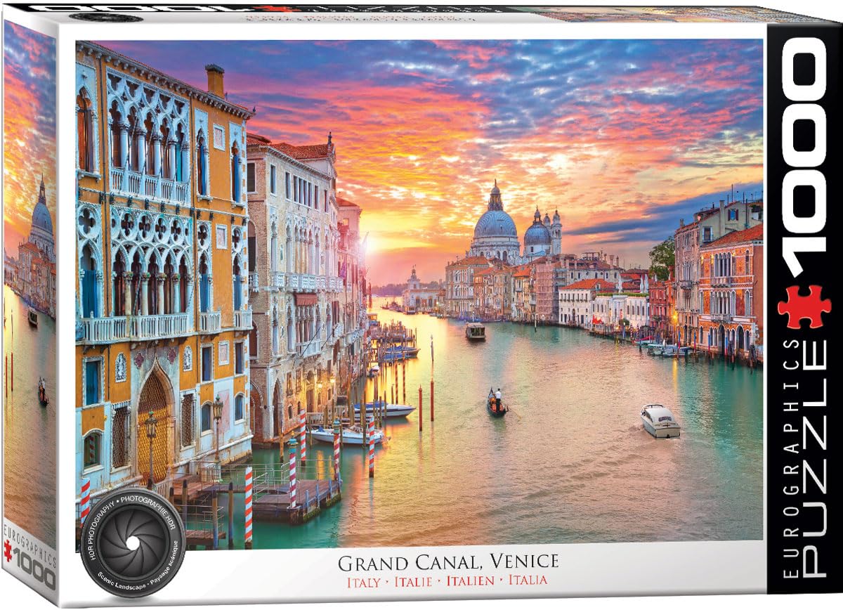 Eurographics, Grand Canal, Venice, 1000 Piece Puzzle, City Collection, HDR Photography