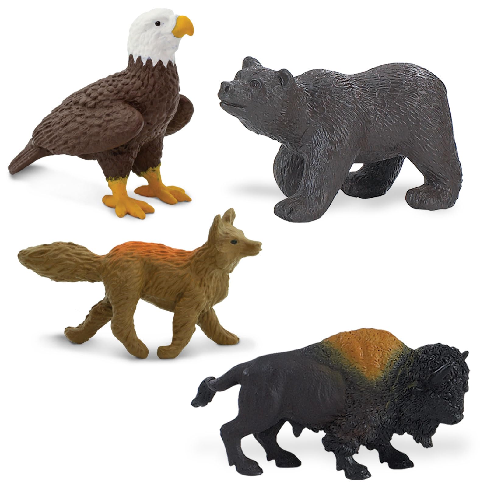 Safari Ltd Nature TOOB - 12 Mini Figurines with Rabbit, Beaver, Doe, Gray Wolf, Fox, Black Bear, Moose, Mountain Lion, Bald Eagle, and More