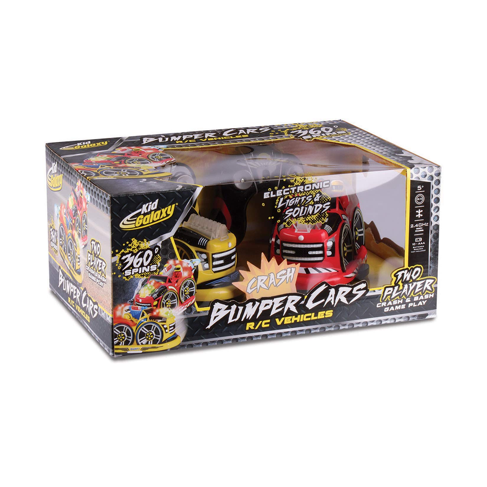 Kid Galaxy Remote Control Bumper Cars. RC 2 Player Game. 2 Cars and 2 Controllers Included