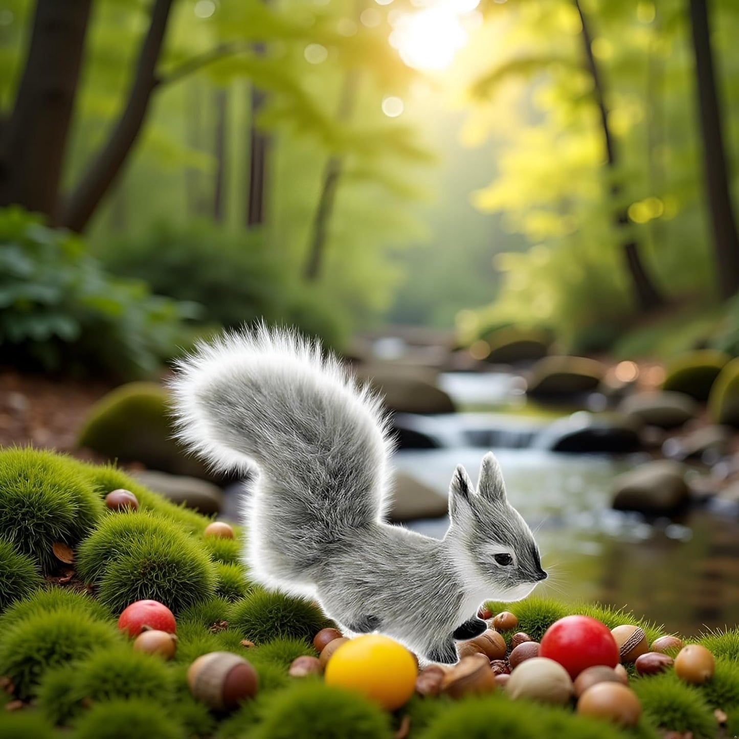 Cauaoa 2 Pcs Grey Mini Squirrel, 12 cm Mini Squirrel Stuffed Soft Animals for Gift, Home Decor, Table Decorations, Room Ornaments