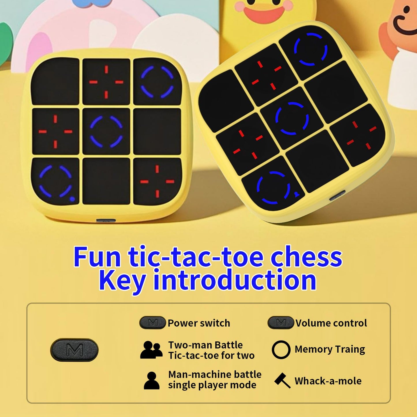 Museloong 4-in-1 Portable Electronic Tic-Tac-Toe Handheld Game, Puzzle Game for Children and Adults, Memory-Training Toy, Fun for Parent-Child Sharing