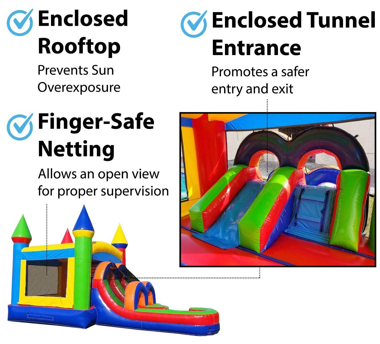 TentandTable Kids Inflatable Bounce House with Water Slide, Rainbow