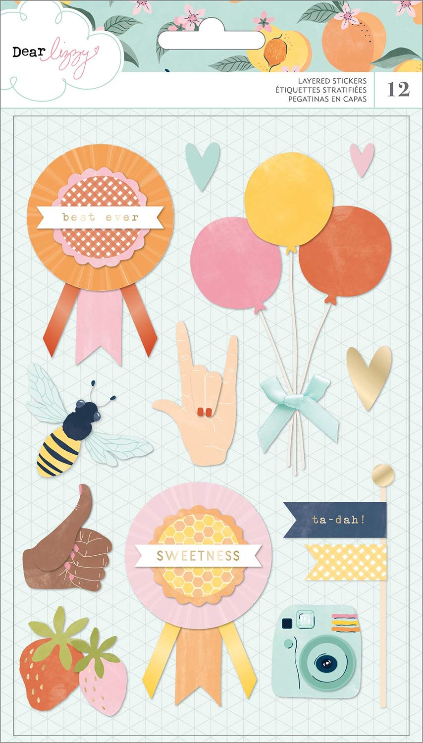 Dear Lizzy Layered Stickers, Multi