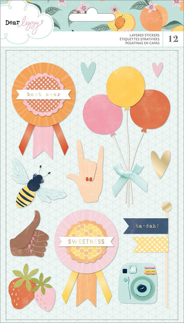 Dear Lizzy Layered Stickers, Multi