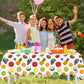 CMUSKO 3Pcs Fruit Tablecloths-Summer Fruit Theme Party Decorations Tutti Frutti Rectangular Plastic Table Covers for Hawaiian Party,Birthday,Baby