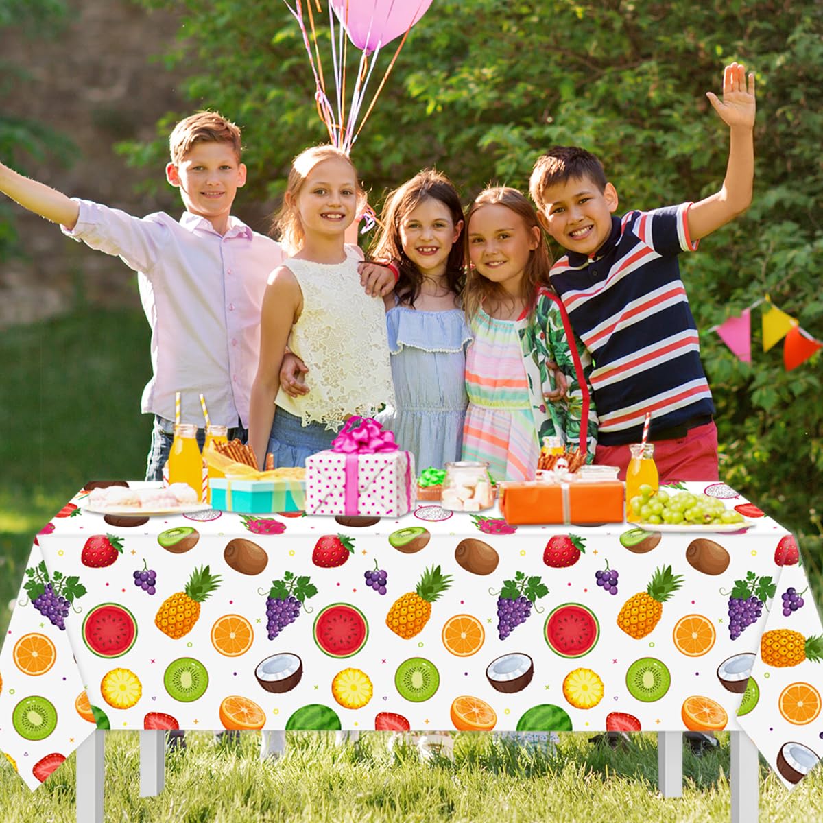 CMUSKO 3Pcs Fruit Tablecloths-Summer Fruit Theme Party Decorations Tutti Frutti Rectangular Plastic Table Covers for Hawaiian Party,Birthday,Baby