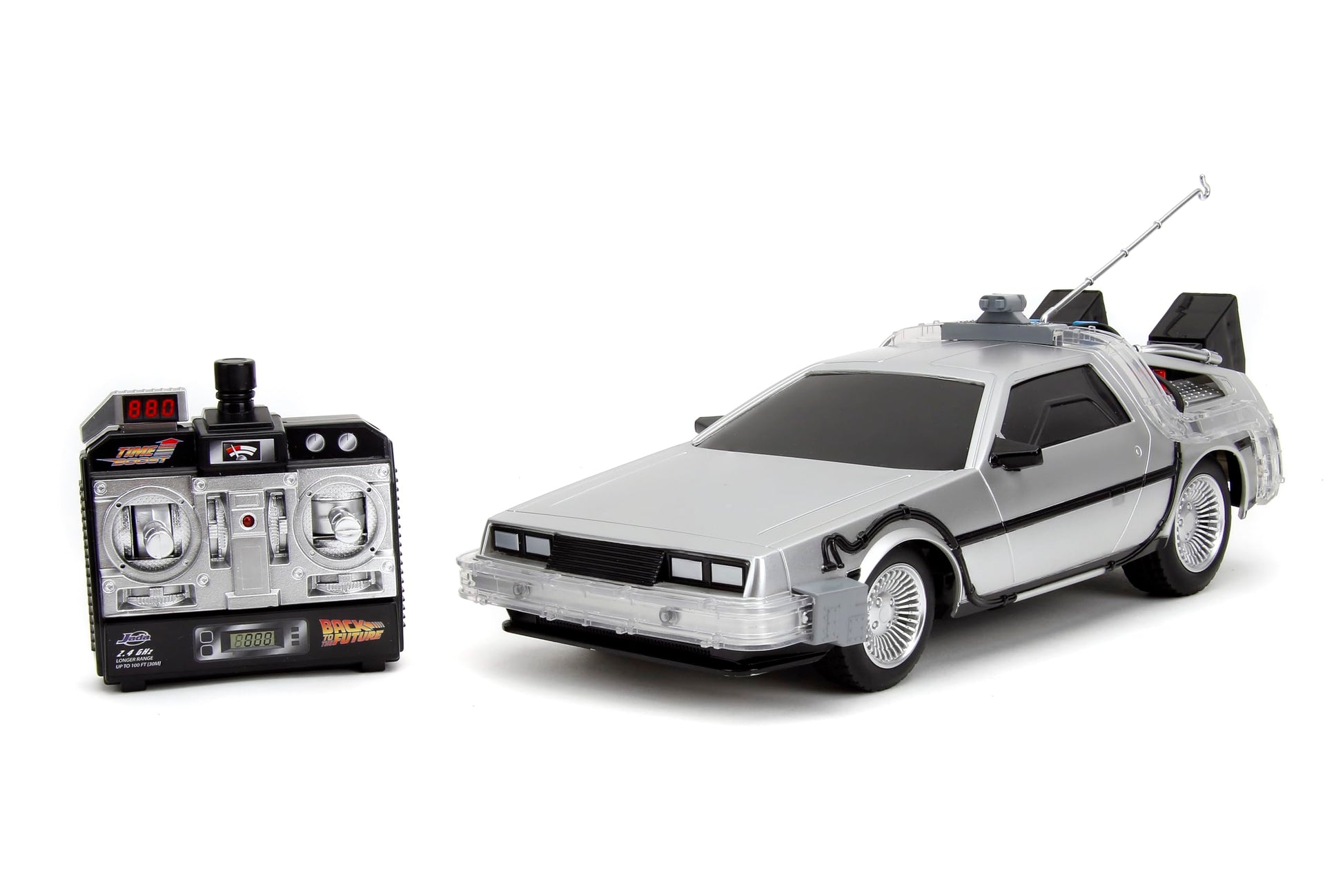 Jada Back to the Future 1:16 Time Machine RC Radio Control Car, Toys for Kids and Adults