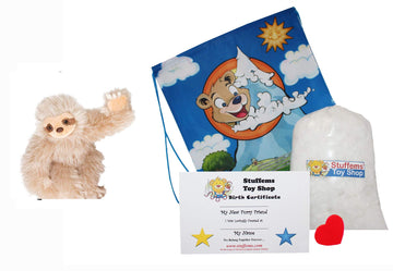 Stuffems Toy Shop Make Your Own Stuffed Animal Mini 8 Inch Very Soft Speedy the Sloth Kit - No Sewing Required!