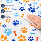ASIMAO Puppy Paw Print Plastic Tablecloth,Blue Dog Birthday Party Supplies?Blue Birthday Tablecloth?Puppy Dog Birthday Party Decorations.