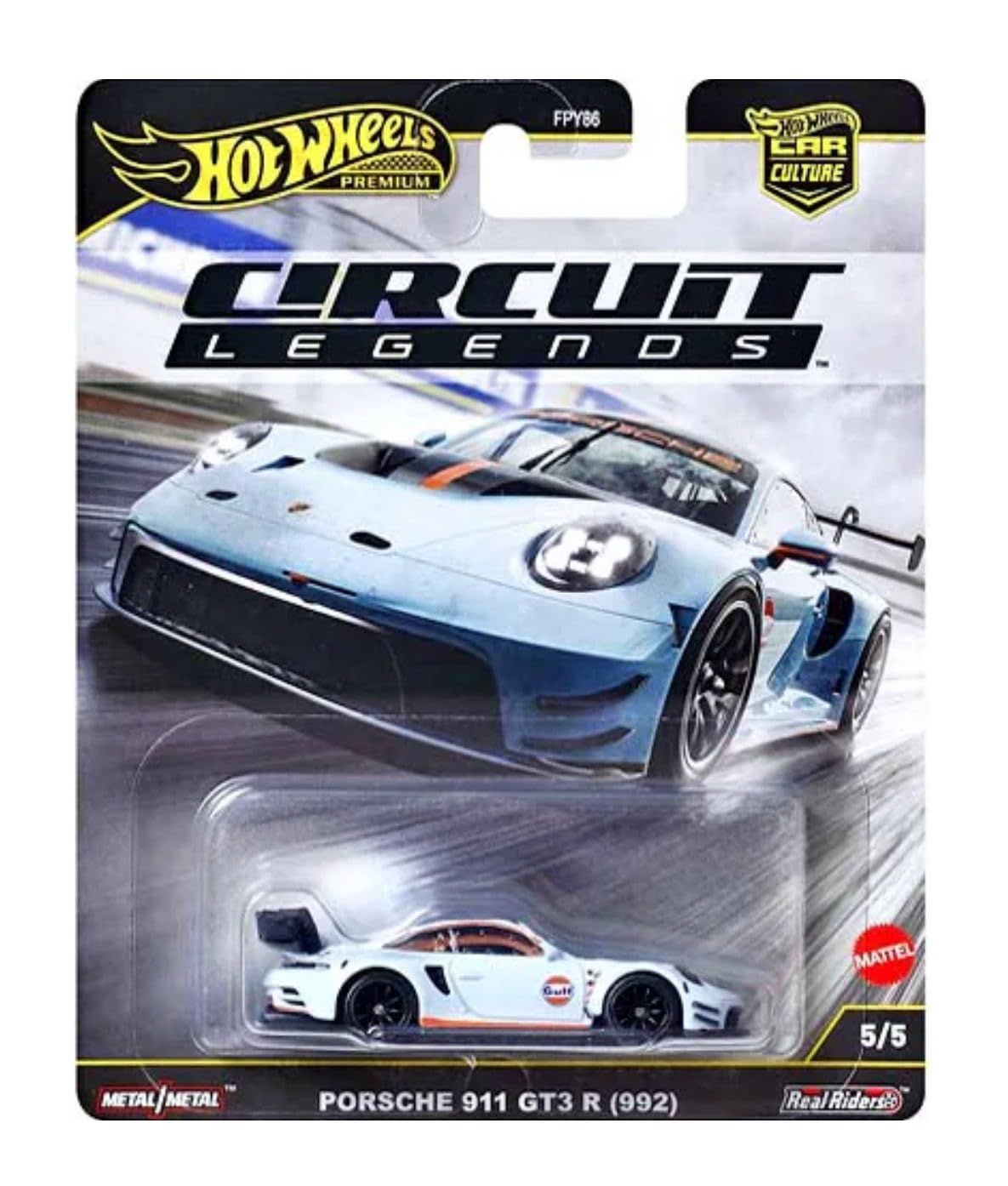 Hot Wheels Circuit Legends Die?Cast Racing Set - Porsche, Ferrari, Ford & Subaru Icons, 1:64 Scale, Ages 3+ (Pack of 5) FPY86-961K