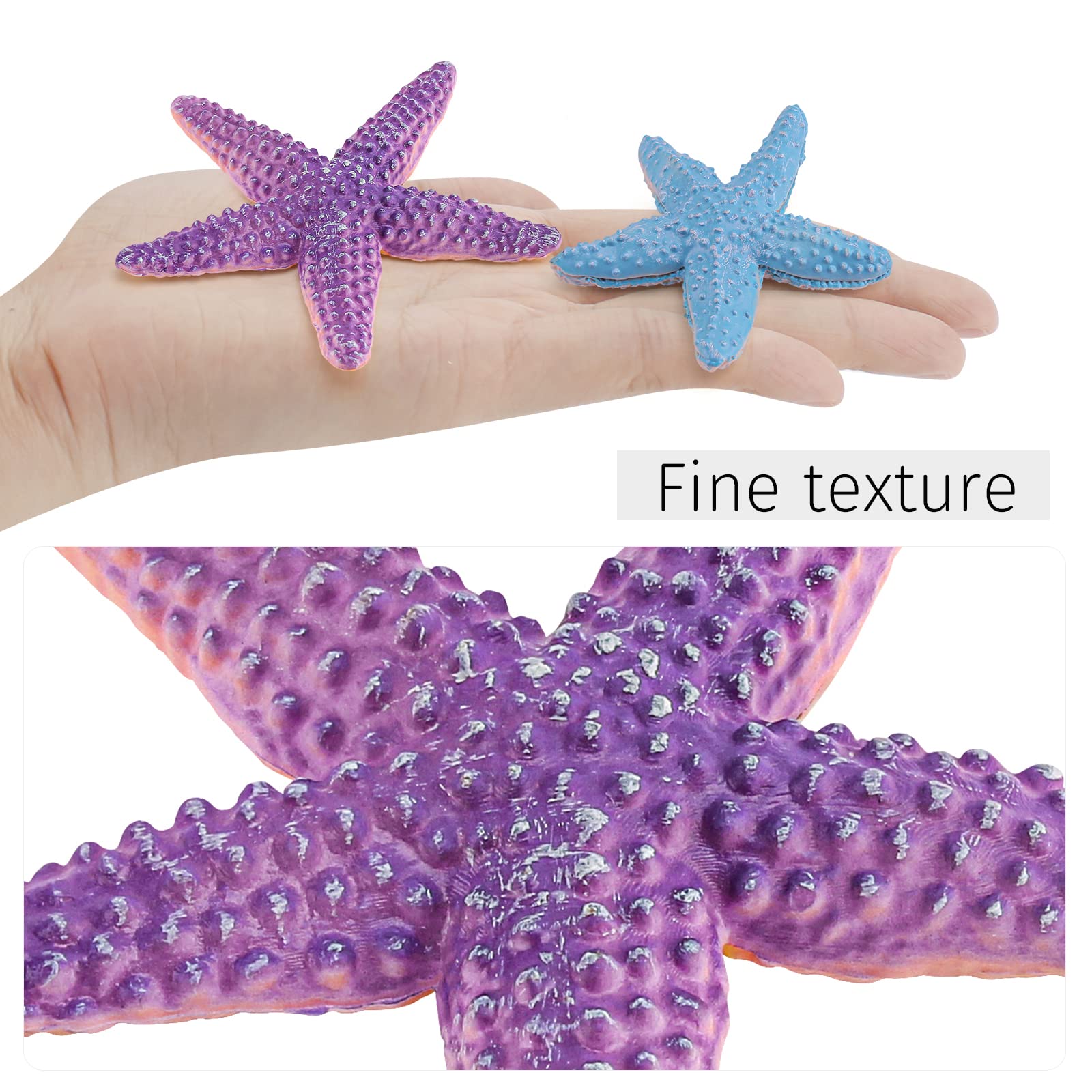 WONWONTOYS Starfish for Crafts 4PCS 3 Inch Starfish Decor Ornaments for Wedding Party Christmas Home Crafts Seashells for Kids Toddler Sea Shells Sea
