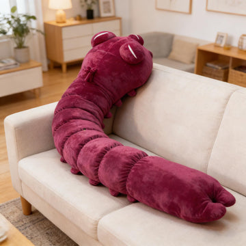 VNYIGDJS Toji Worm Plush, 120cm/47in Large Stuffed Animal Body Pillow, Burgundy Red, Soft Anime Plush Toy