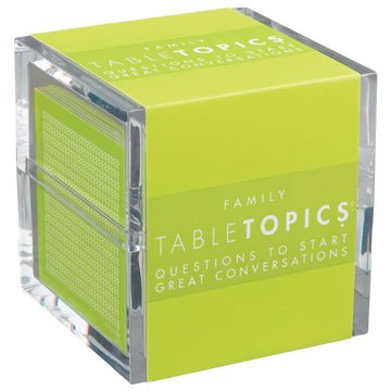 TableTopics Family Conversation Cards for Kids & Parents with 135 Questions for Fun & Connection at Dinnertime, Game Night, & Classrooms