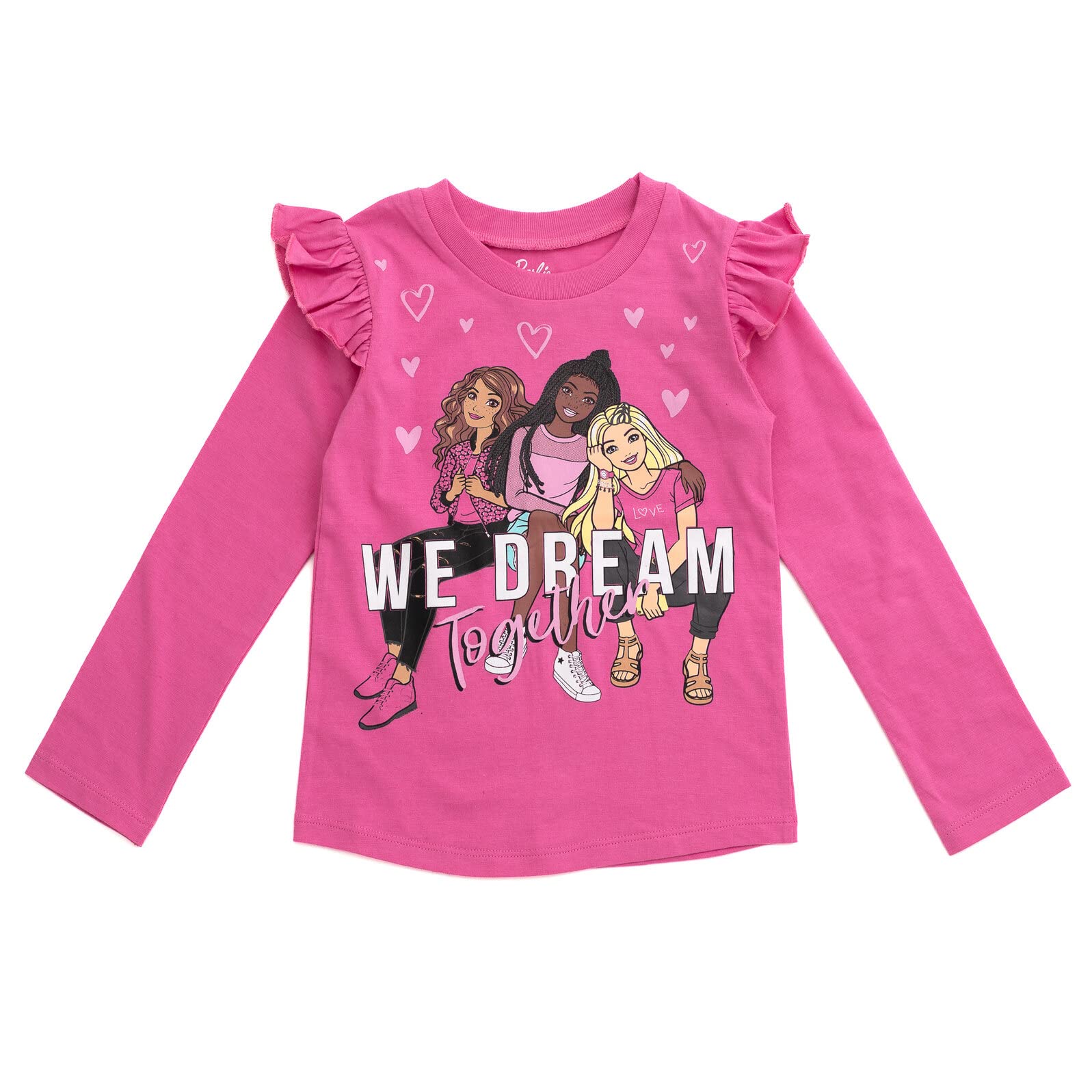 Barbie Toddler Girls 3 Pack T-Shirts Pink/Black 5T