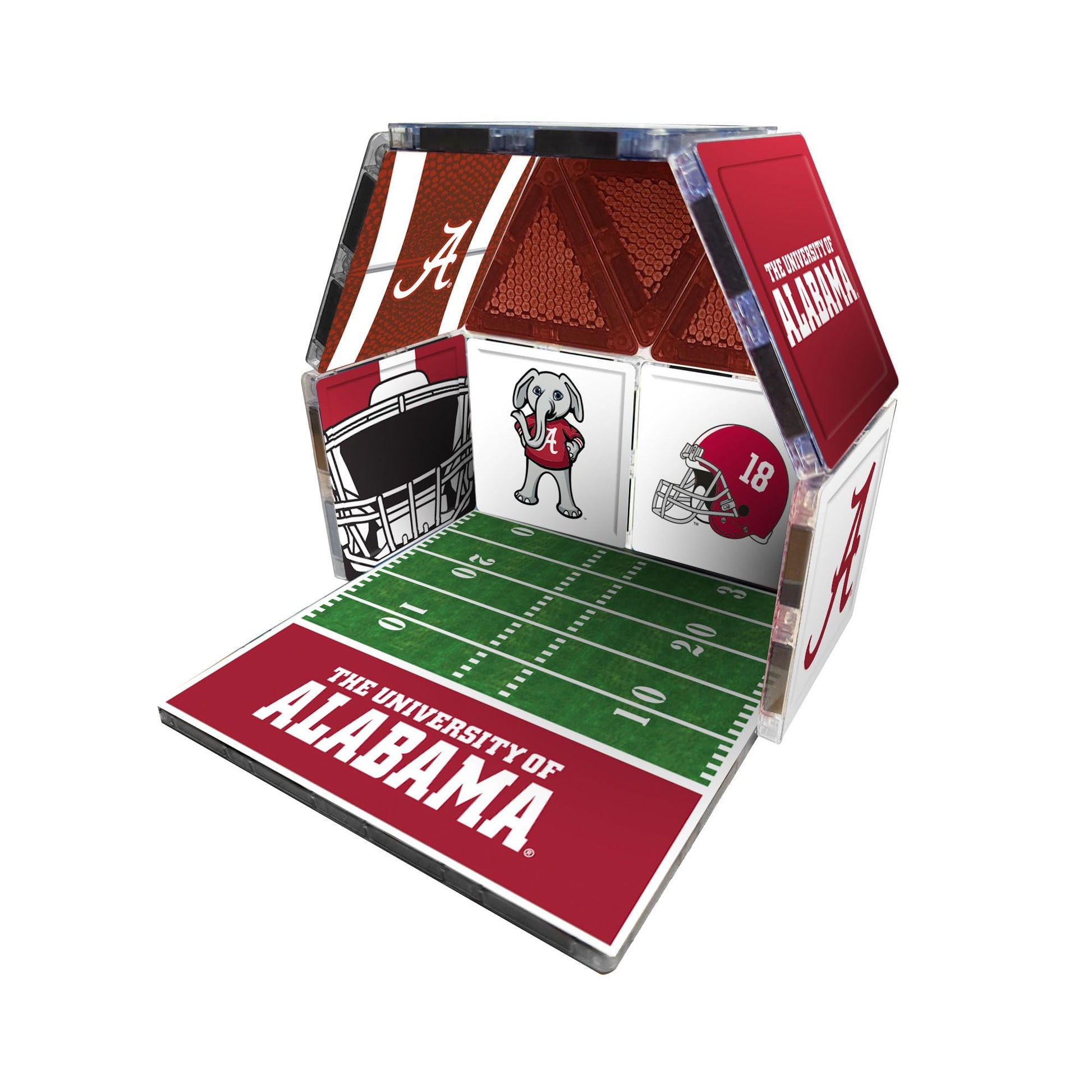 CreateOn NCAA Fan-Tiles Magnetic Match-Up Tiles for Alabama Crimson Tide Fans, 17-Piece Building for Kids & Adults, Officially Licensed NCAA Team