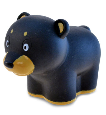 DolliBu Black Bear Bath Buddy Squirter - Floating Black Bear Rubber Bath Toy, Fun Water Squirting Bathtime Play for Toddlers Cute & Soft Wild Life