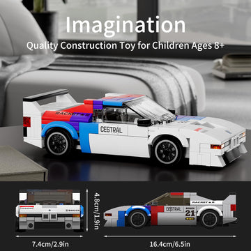 Mould King Speed Champion Race Car Building Toy with Display Case, 411 PCS