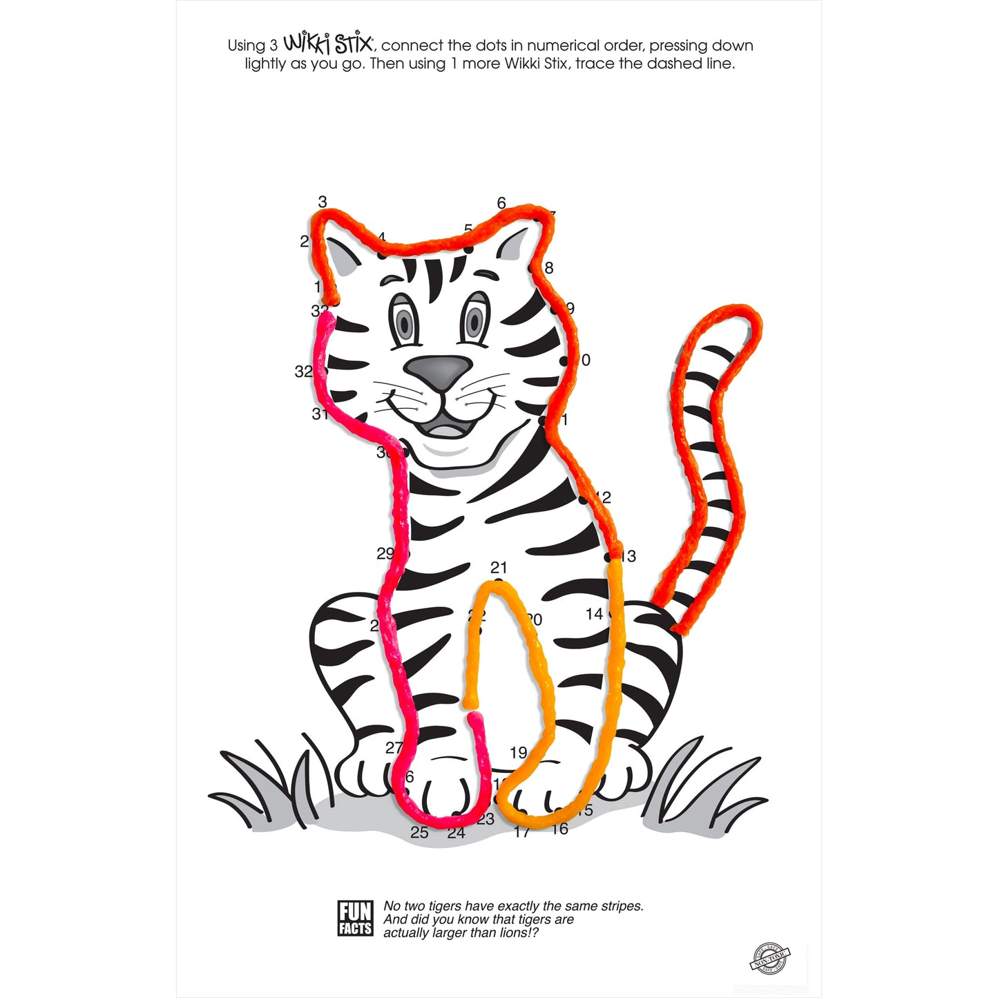 WikkiStix Animal Activity Pak - Features 12 Zoo Animals with Hands-on Activity and Fun Fact on Each, Made in The USA! Multiple Colors !
