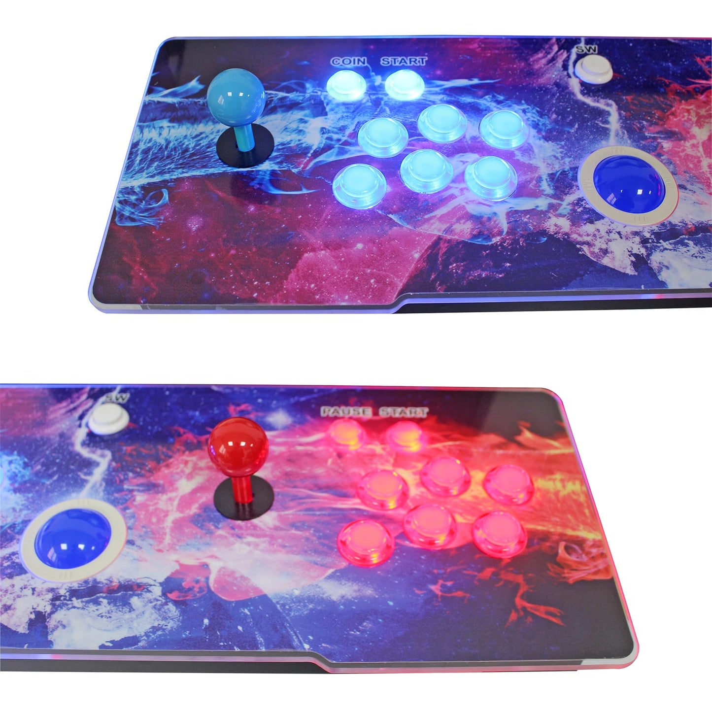 UYXOERA 3D Saga DX Preloaded with 516 Vertical + 3000 Horizontal Games, 3 Sided Cocktails, 3D Saga Box Arcade Game Console, Precision LED Push Button