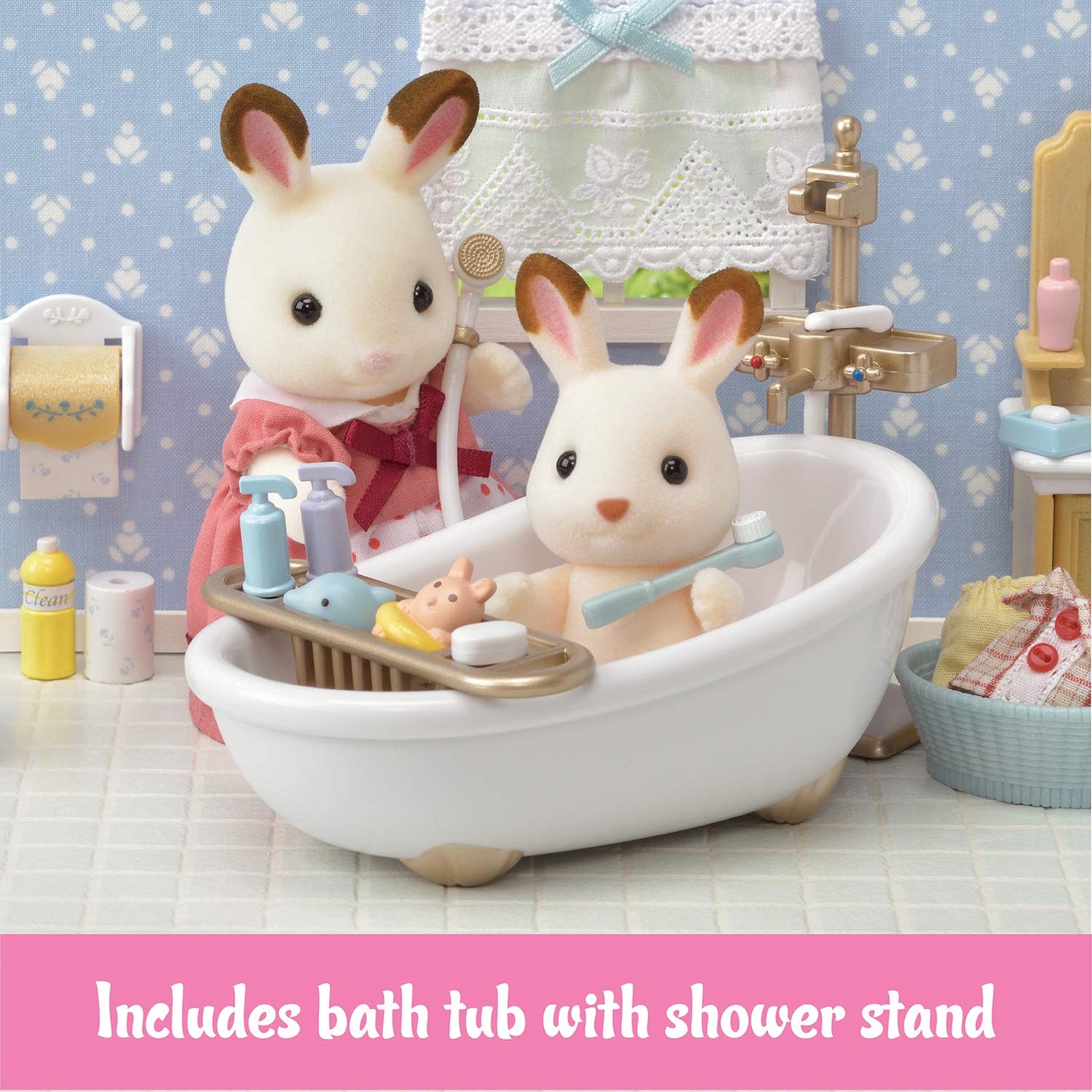 Calico Critters - Country Bathroom Set - Dollhouse Furniture Sets - Kids Pretend Play Toy, Miniature Dollhouse Furniture & Accessories, Ages 3+