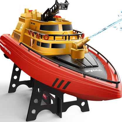 SYMA Q14 Fireboat RC Boat for Kids 8-12, Water Spray, 40 Min Runtime