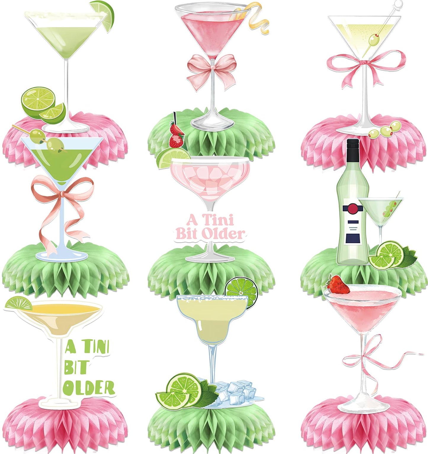 9 Pcs A Tini Bit Older Centerpieces A Tini Bit Older Birthday Table Decorations Tiny Bit Older Party Decor Martini Birthday Decorations Martini Party