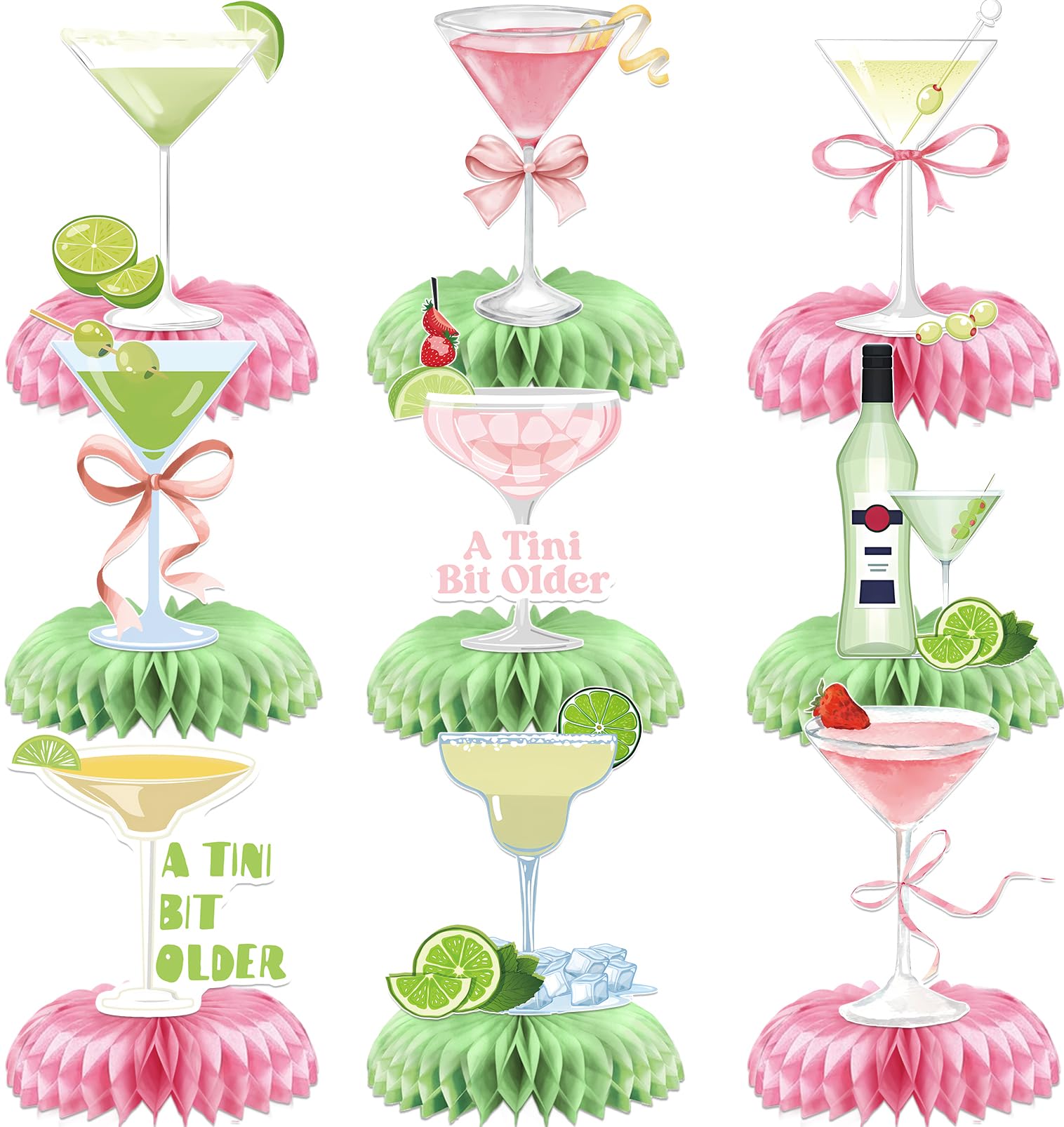 9 Pcs A Tini Bit Older Centerpieces A Tini Bit Older Birthday Table Decorations Tiny Bit Older Party Decor Martini Birthday Decorations Martini Party