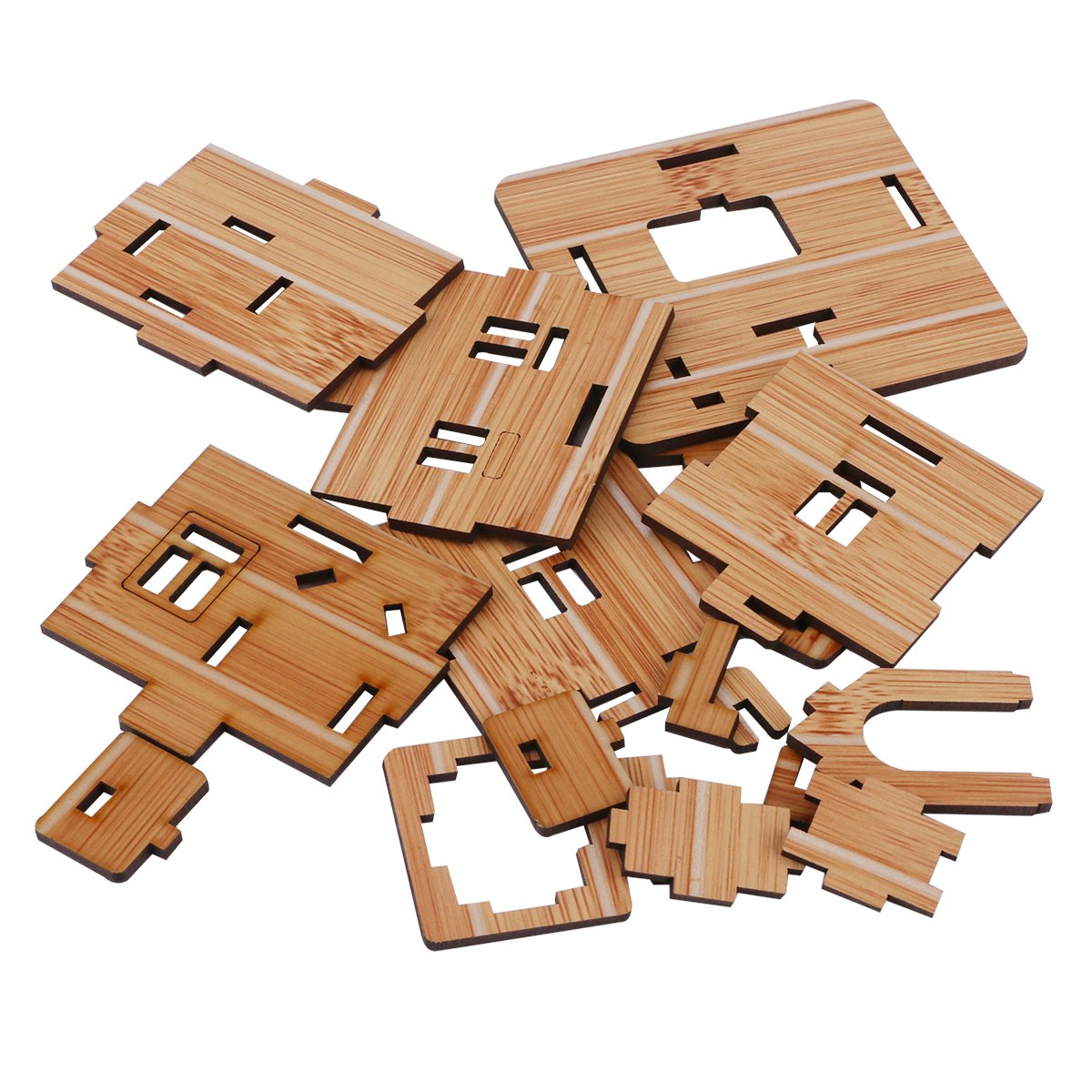 3D Wooden Puzzle, Mini DIY Model House Kit Educational Toys Jigsaw Puzzles Gift for Children and Adult