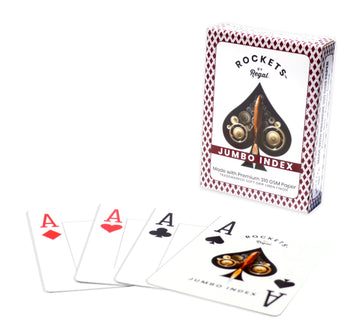 Regal Games [12 Decks] Rocket Jumbo Playing Cards - Contains 6 Red & 6 Blue Decks, 310 GSM Paper, 2.5" x 3.5" Plastic Coated Cards with Extra Large