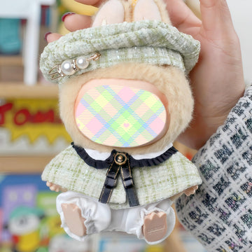 Clothes for Dolls Accessories, Stylish Outfit Set 4 for 15cm Doll Suit, Mini Luxury Cloak Clothes for Keychain, Doll Clothing Set Replacement (No