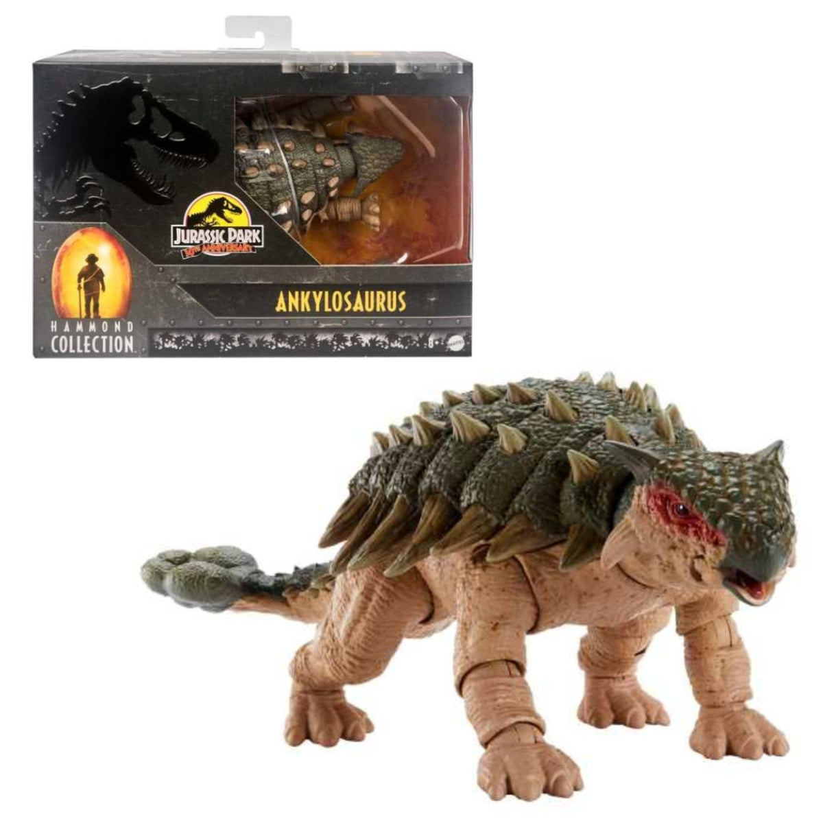 Mattel Jurassic World Mattel Jurassic Park III Hammond Collection Ankylosaurus, Authentic Dinosaur Action Figure with Deluxe Articulation