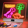 Rechargeable LED Drawing Board, 16.6 Inches Lumiboard, 8 Colors & 3 Modes, LED Note Board with Build in Stand, Includes 7 Markers & 1 Hanging Chain